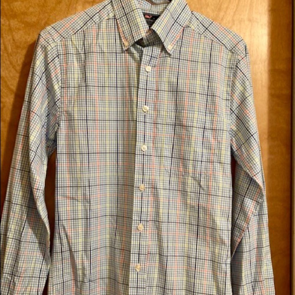 Men’s Vineyard Vines Pastel Button Down Murray Shirt Checkered Slim Fit